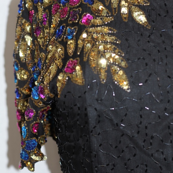 Multi Colored Sequin Beaded Dress - Picture 9 of 15